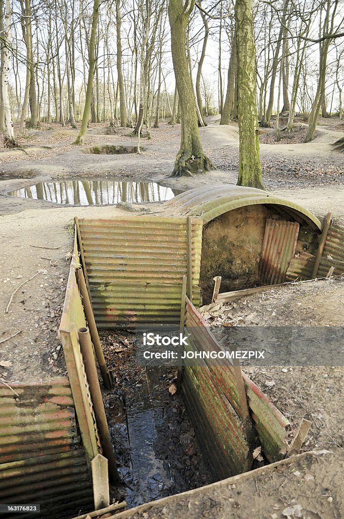 World War eines Trenchcoats, Belgien - Lizenzfrei Barrikade Stock-Foto