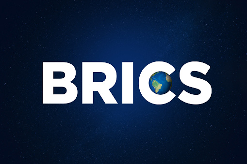 BRICS Concept background with earth map