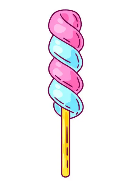 Vector illustration of Sweet candy marshmallow. Image for confectionery or candy shop.