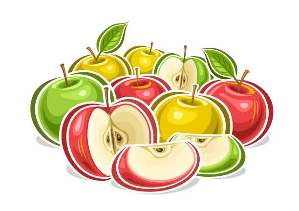 Vector illustration of Vector logo for Colorful Apples