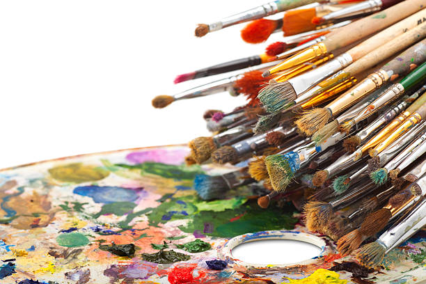 istock paintbrushes on artist palette 163184584