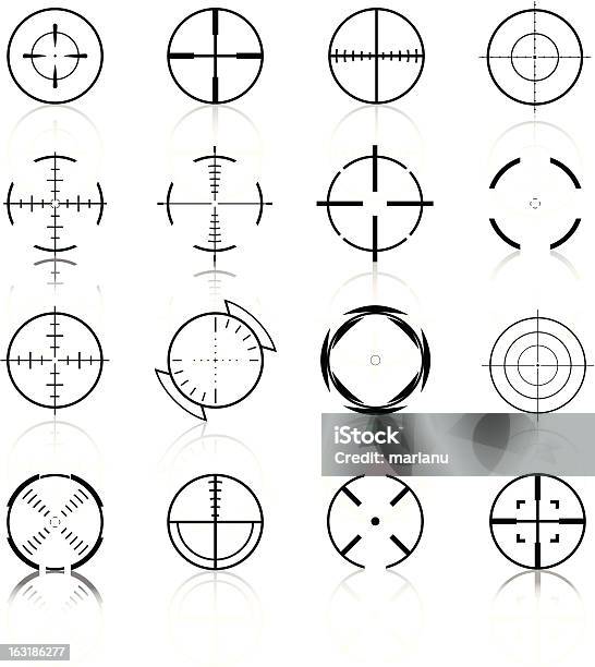 Crosshairs Set3 Black Series Stock Illustration - Download Image Now - Rifle Sight, Sniper, Sports Target