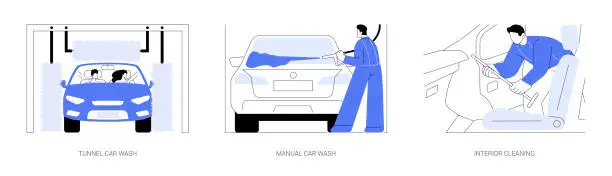 Vector illustration of Car wash services abstract concept vector illustrations.