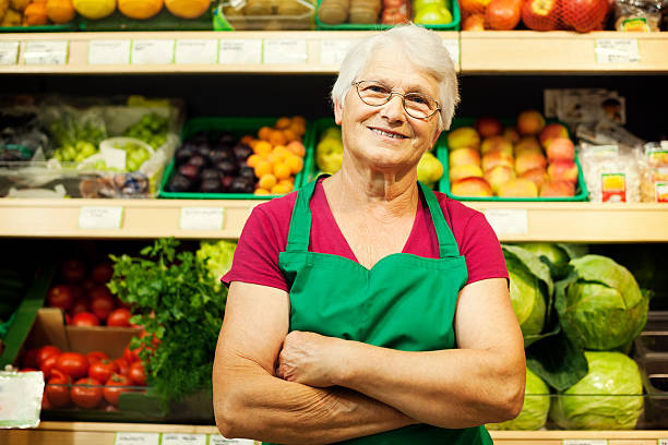istock A supermarket employee looking content 163188847