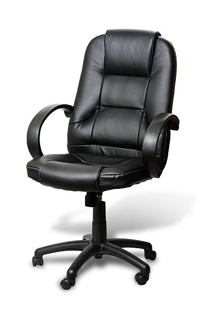 istock The office chair from black imitation leather 163190056