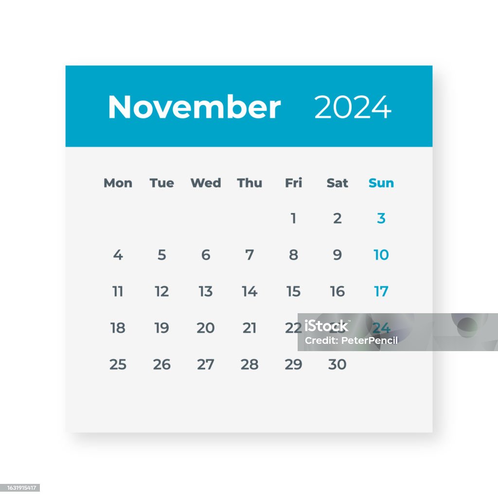 November 2024 Calendar Leaf Vector Illustration Stock Illustration November 2024 Calendar Leaf Vector Illustration Stock Illustration