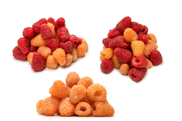 istock Tasty raspberries isolated on  white background. 1631923293