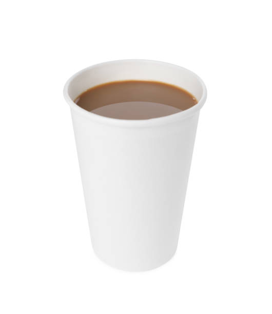 istock Paper cup with hot drink isolated on white. Coffee to go 1631952012