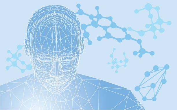 istock Human hologram Illustration of medical and scientific technology, body scan using nanotechnology 1631960188
