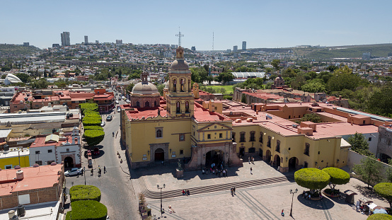 Aerial view of a plaza in Queretaro City, Mexico