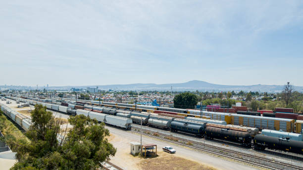 istock Aerial view of freight trains 1631964864