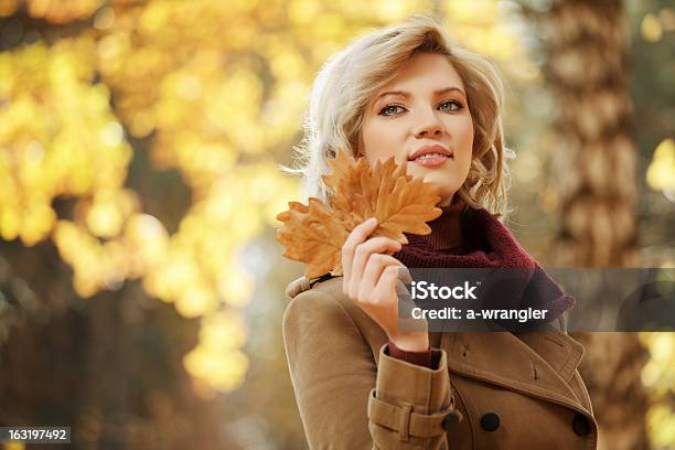 Young Woman Walking In Autumn Forest Stock Photo - Download Image Now - 20-24 Years, 20-29 Years, Adult