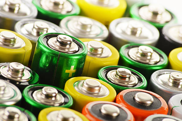 istock Composition with alkaline batteries. Chemical waste 163197578