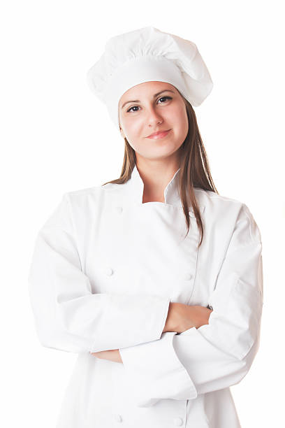istock Young girl in chef uniform 163199482