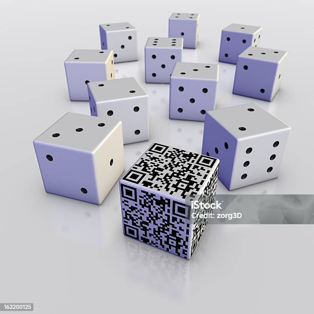 Cube Mit Qrcode Auf Der Vorderseite Der Zehn Würfel Stockfoto und mehr Bilder von Chance