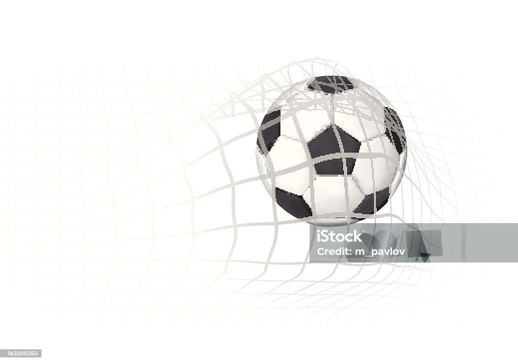 Soccer Ball in the goal net Soccer ball in the goal net. Vector EPS 10 with transparency. Ball with mesh. Net - Sports Equipment stock vector