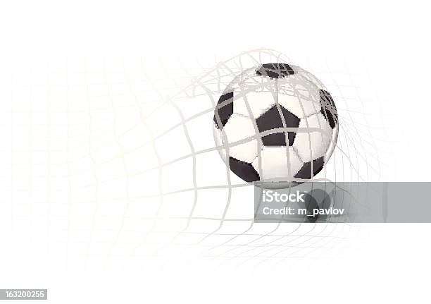 Soccer Ball In The Goal Net Stock Illustration - Download Image Now - Net - Sports Equipment, Netting, Soccer Ball