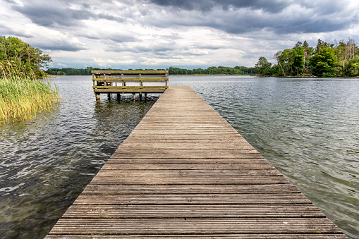 jetty on a lake in the Mecklenburg Lake District, Germany