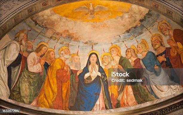 A Painting Of Pentecost In Saint Anastasia Church In Verona Stock Photo - Download Image Now