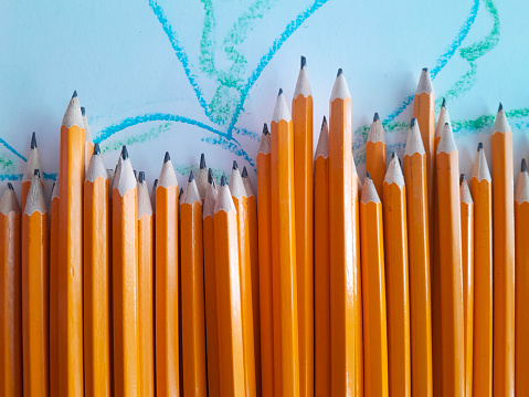 Set of yellow pencils