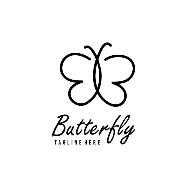Vector illustration of Illustration of abstract butterfly animal made modern and clean with line art   design