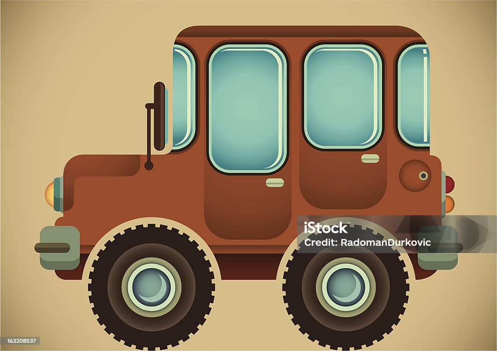 Comic de jeep. - clipart vectoriel de 4x4 libre de droits