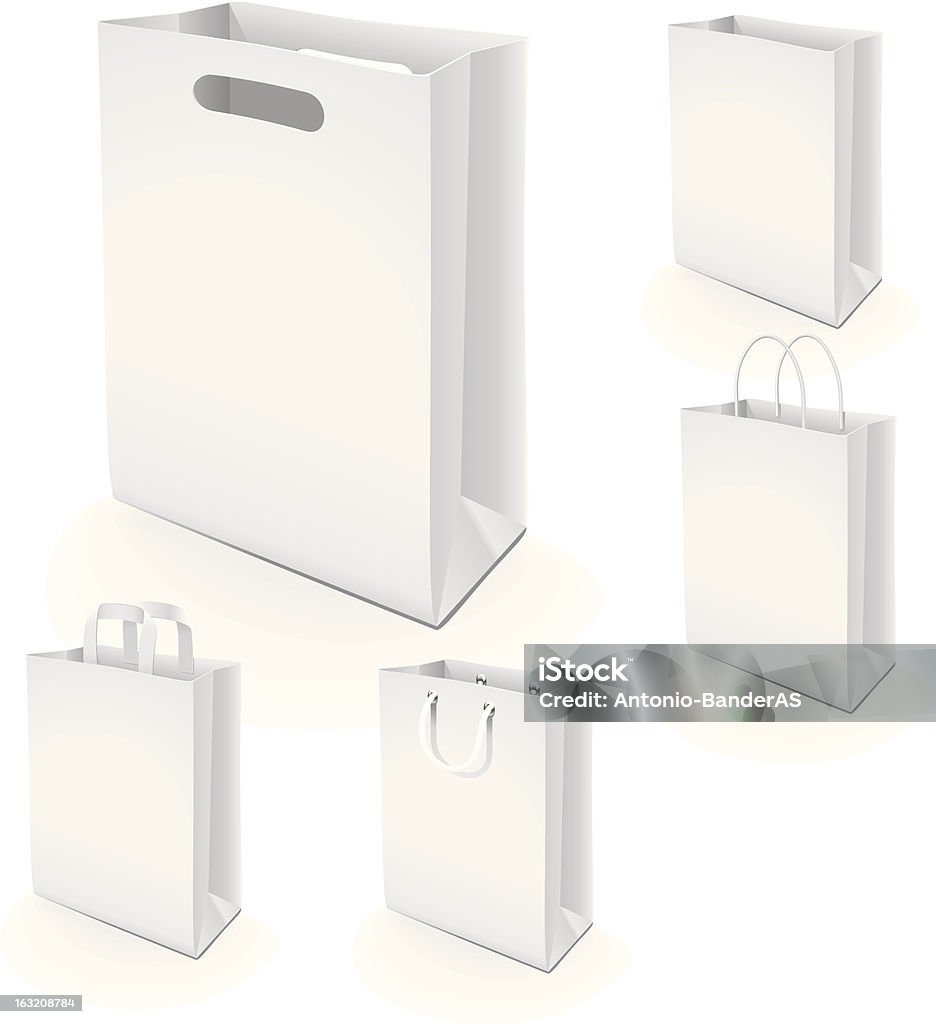 Conjunto de bolsas de papel - arte vectorial de Bolsa - Objeto fabricado libre de derechos