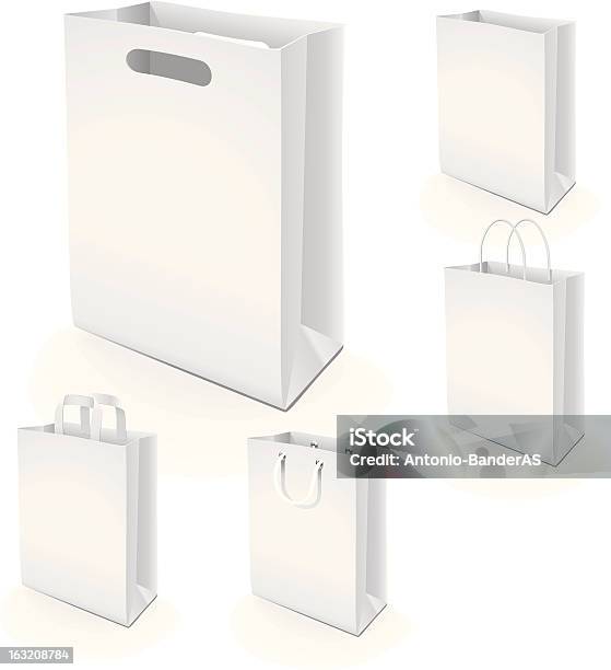 Set Of Paper Bags Stock Illustration - Download Image Now - Bag, Blank, Box - Container