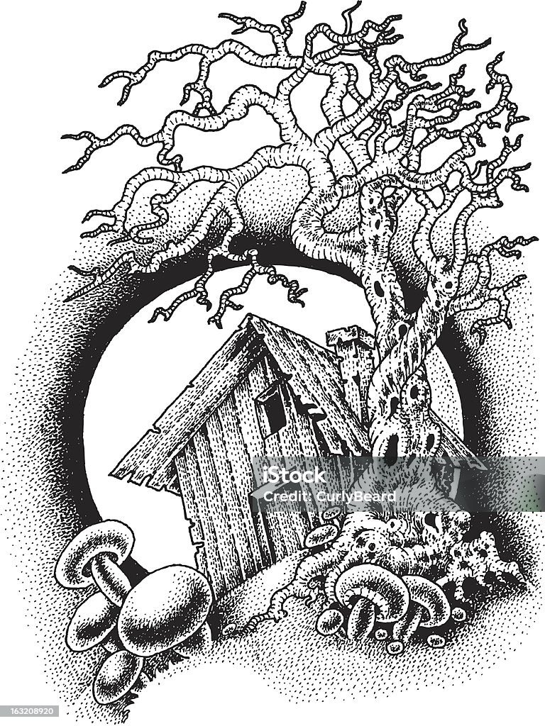 Land Scope Vector Image House On The Hill Stock Illustration - Download Image Now - Drawing ...