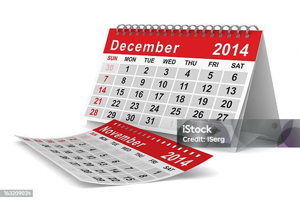 2014 Jahr Kalender Dezember Isolierte 3dbild Stockfoto und mehr Bilder von 2014