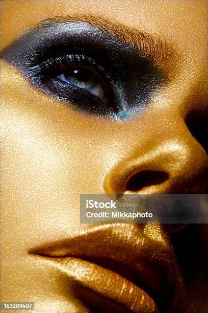 Golden Beauty Stock Photo - Download Image Now - Gold - Metal, Gold Colored, Make-Up