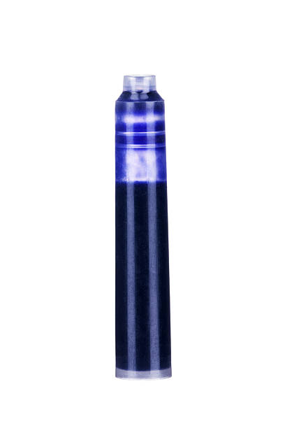 istock Pen cartridge with blue ink, isolated on white 163210989