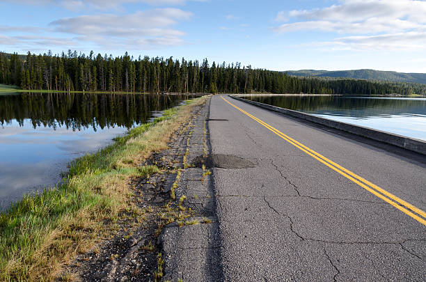 istock road on Yellowstone Lake 163211007