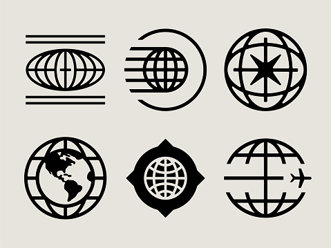 Mid-century Modern Globe Icons