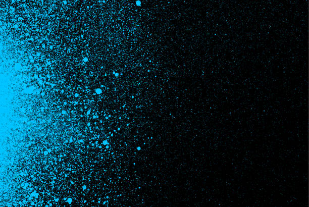 Blue spray paint background Blue grunge spray paint on black background vector illustration blue ink splatter stock illustrations