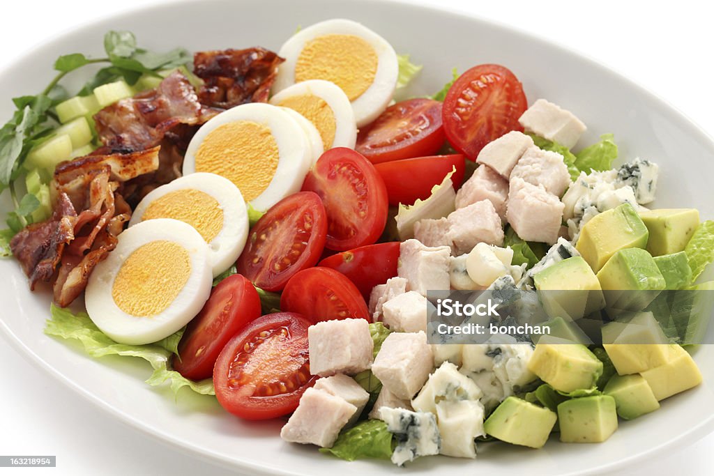 cobb salad american salad on a white background Cobb Salad Stock Photo