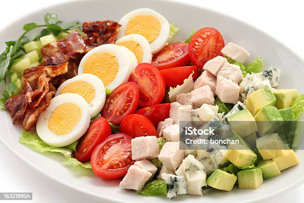 Cobb Salad Stock Photo - Download Image Now - Cobb Salad, Animal Egg, Romaine Lettuce