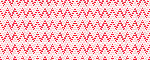 ilustrações de stock, clip art, desenhos animados e ícones de candy cane zigzag seamless pattern. pink and red wavy stripes background. christmas decoration wallpaper. winter holiday repeating lines backdrop. xmas peppermint present wrapping print. vector - hard candy candy pink wrapping paper