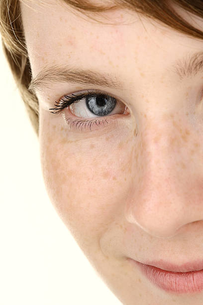 istock Blue eye of young girl 163221418