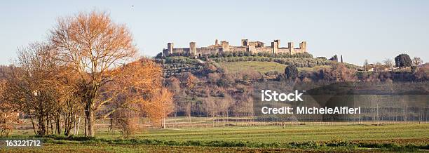 Panorama Di Monteriggioni Toscana Italia - Fotografie stock e altre immagini di Albero - Albero, Ambientazione esterna, Bellezza