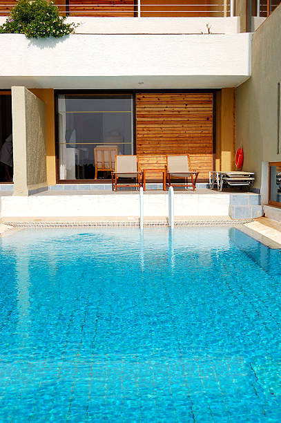 istock Swimming pool at luxury villa, Crete, Greece 163221746