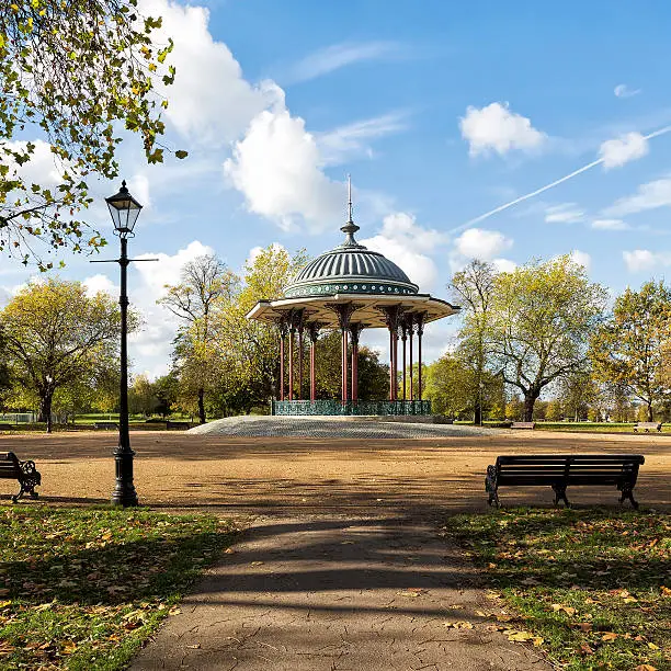 Bandstand in Clapham Common in SW London.