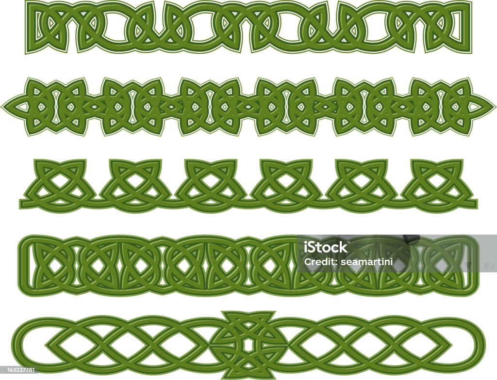 Verde celtic ornamentos - Vetor de Arabesco - Padrão royalty-free