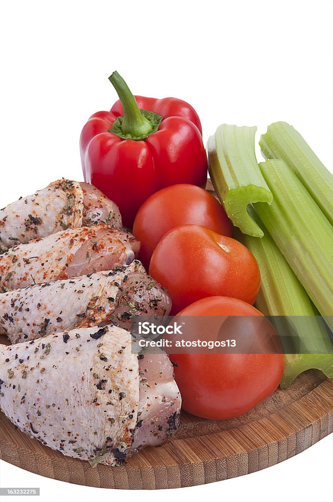 Mariniertes Hühnchen mit Gemüse - Lizenzfrei Fleisch Stock-Foto