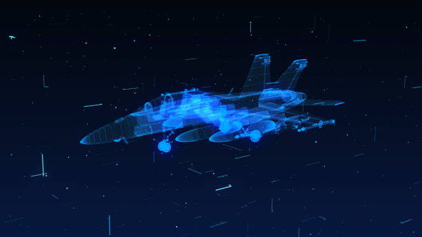 istock Military airplane technology and digital analysis 1632441455