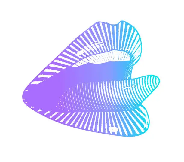 Vector illustration of Close-up of female mouth sticking out tongue