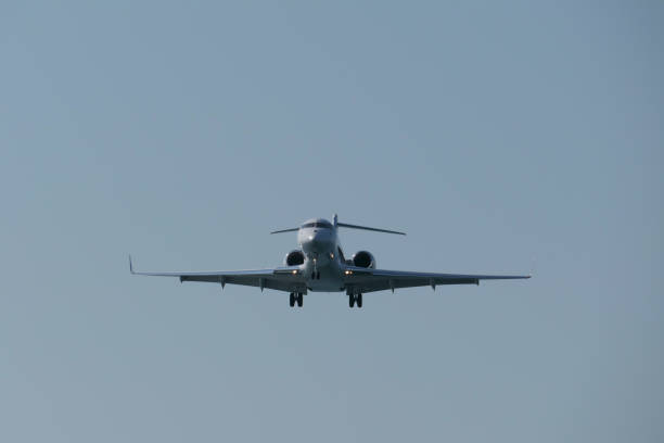 istock Bombardier plane preparing to land 1632474397