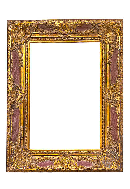 istock Old wooden carved and gilded frame 163248321