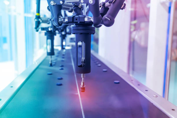istock pneumatic piston sucker unit on industrial machine,automation compressed air production 1632525024