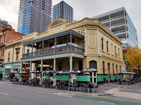 The Exeter Hotel, a historic hotel located on Rundle Street in Adelaide, Australia.